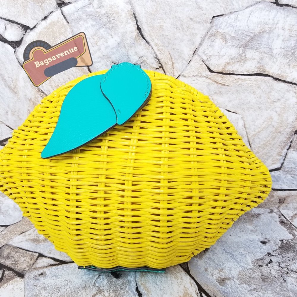 Lemon Crossbody Picnic Perfect Yellow Green Stem Chain  Kate Spade - Picture 10 of 10